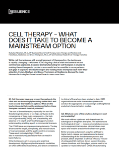 Cell Therapy - What Does it Take to Become a Mainstream Option Thumbnail